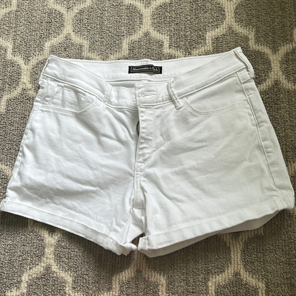 Abercrombie and fitch white jean shorts